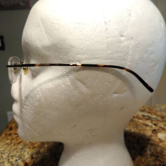 Totally Rimless 51-18-140 Gunmetal (Gun) Tortoise Eyeglass Frames - Picture 5 of 13
